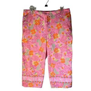 Oleg Cassini Weekend Wide Leg Pull On Capri, L. Preppy